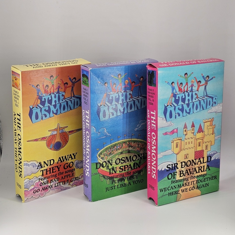 The Osmond's Animated‎ VHS Tapes - Set Of 3 Vintage 1991 Osmond Brothers